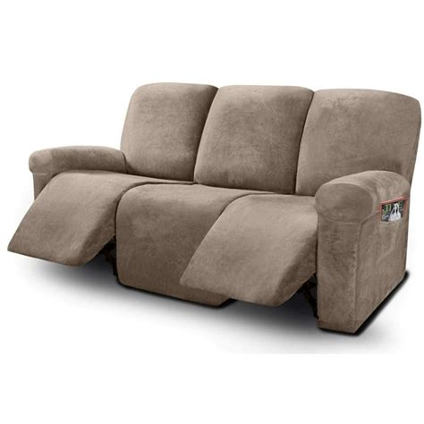 Recliner sofa slipcovers - Our quilted comfort recliner slipcover is a stylish solution that protects your furniture from pet hair, spills, and stains and transforms it into a new one. It uses wide adjustable elastic straps, strong and long-lasting, fitted most types of recliners, and the unique pocket design helps you to manage small objects, preventing a loss. 